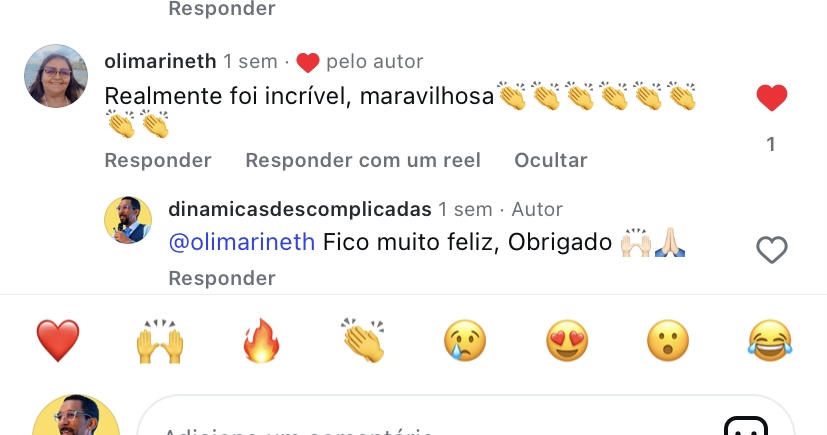 Depoimento real no Instagram sobre a palestra
